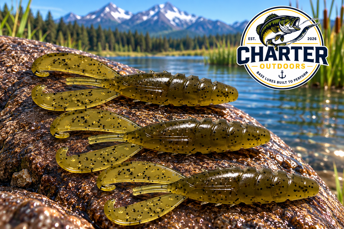 4" G Craw in Green Pumpkin with Black Flake Pack of 10