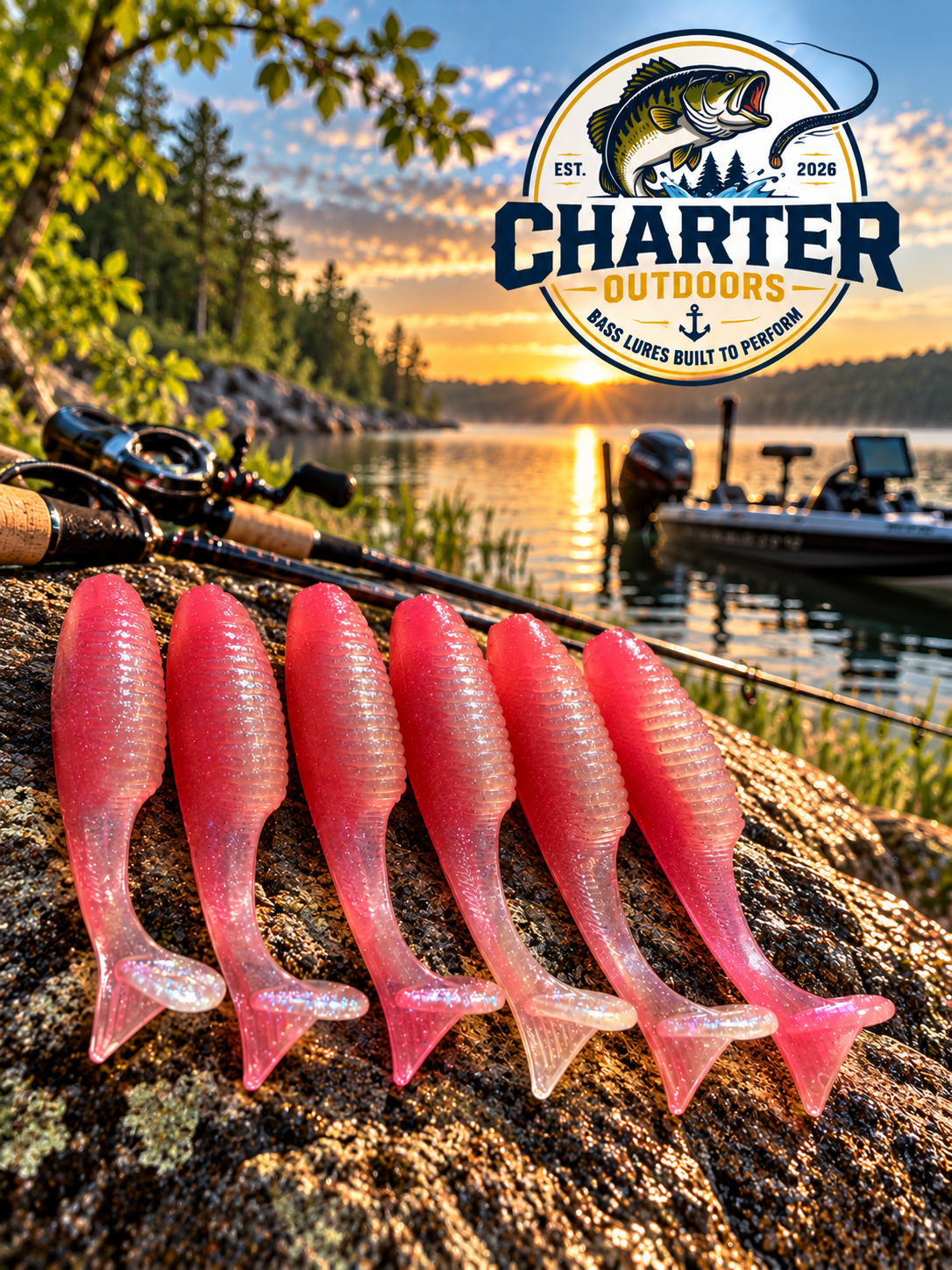 3.2" Swimbait Morning Dawn Pearl Pack of 6