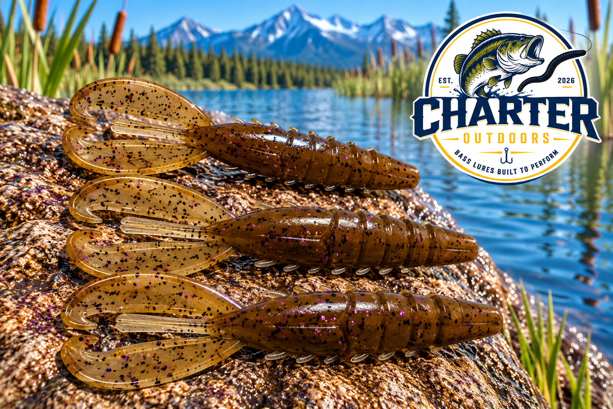 4" G Craw in Cinnamon with Black & Purple Pack of 10